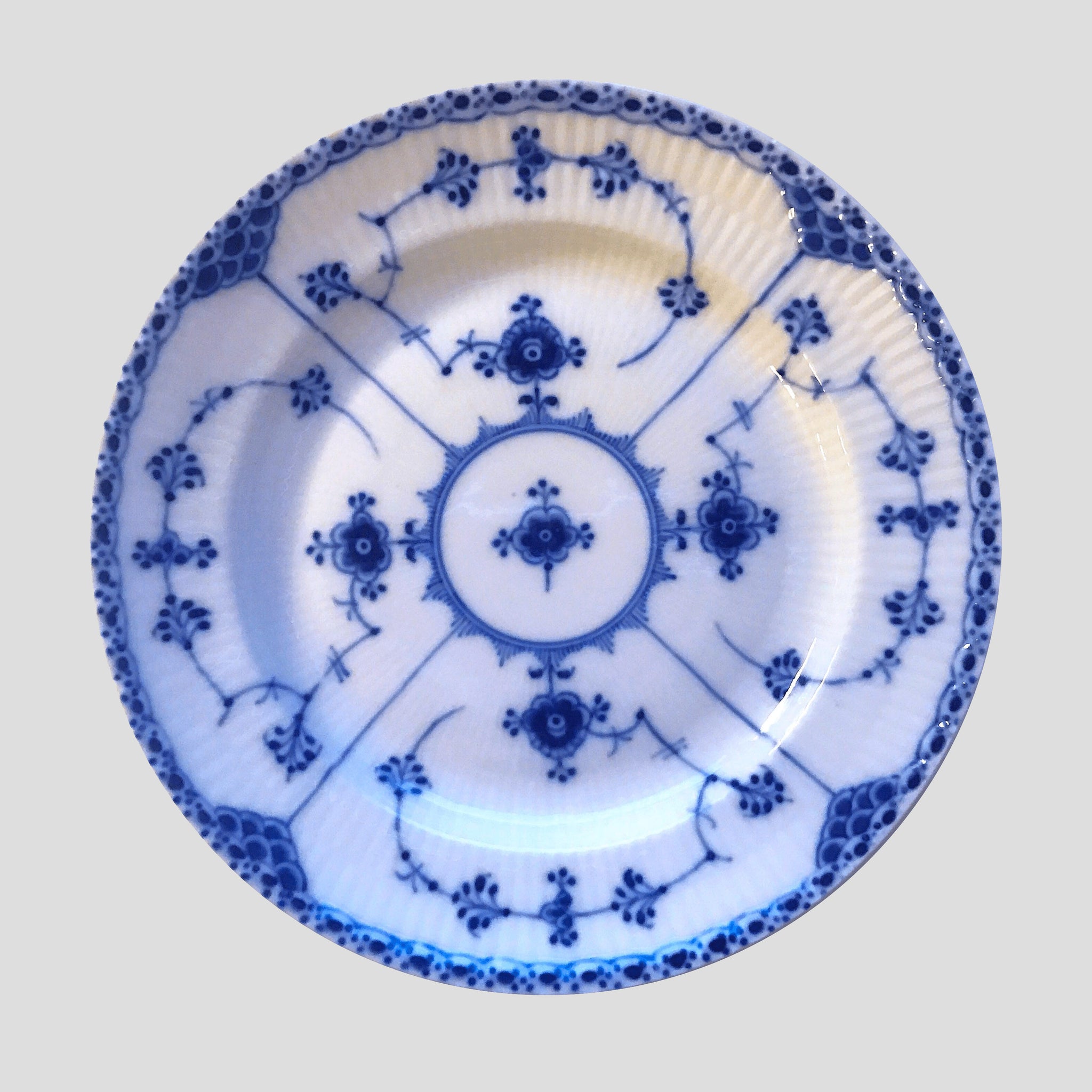 Plate, Blue fluted Half lace collection, 17 cm, Royal Copenhagen